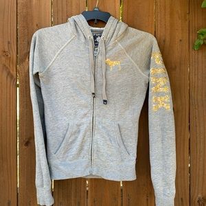 Vintage Pink rhinestones hoodie size small.